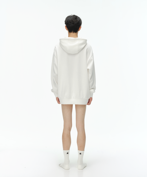 (Coming Soon) friesian logo relaxed-fit white hoodie