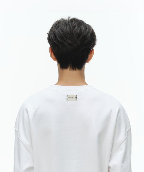 friesian logo relaxed-fit white sweatshirt
