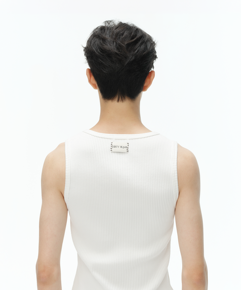 friesian logo slim-fit white sleeveless