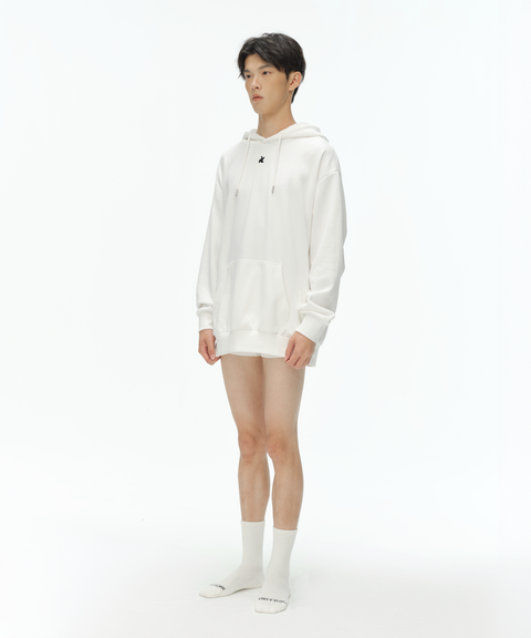 friesian logo relaxed-fit white hoodie