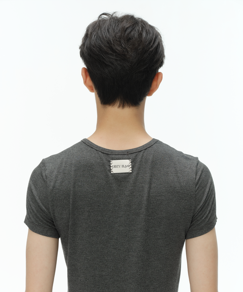 friesian logo slim-fit crop charcoal t-shirt