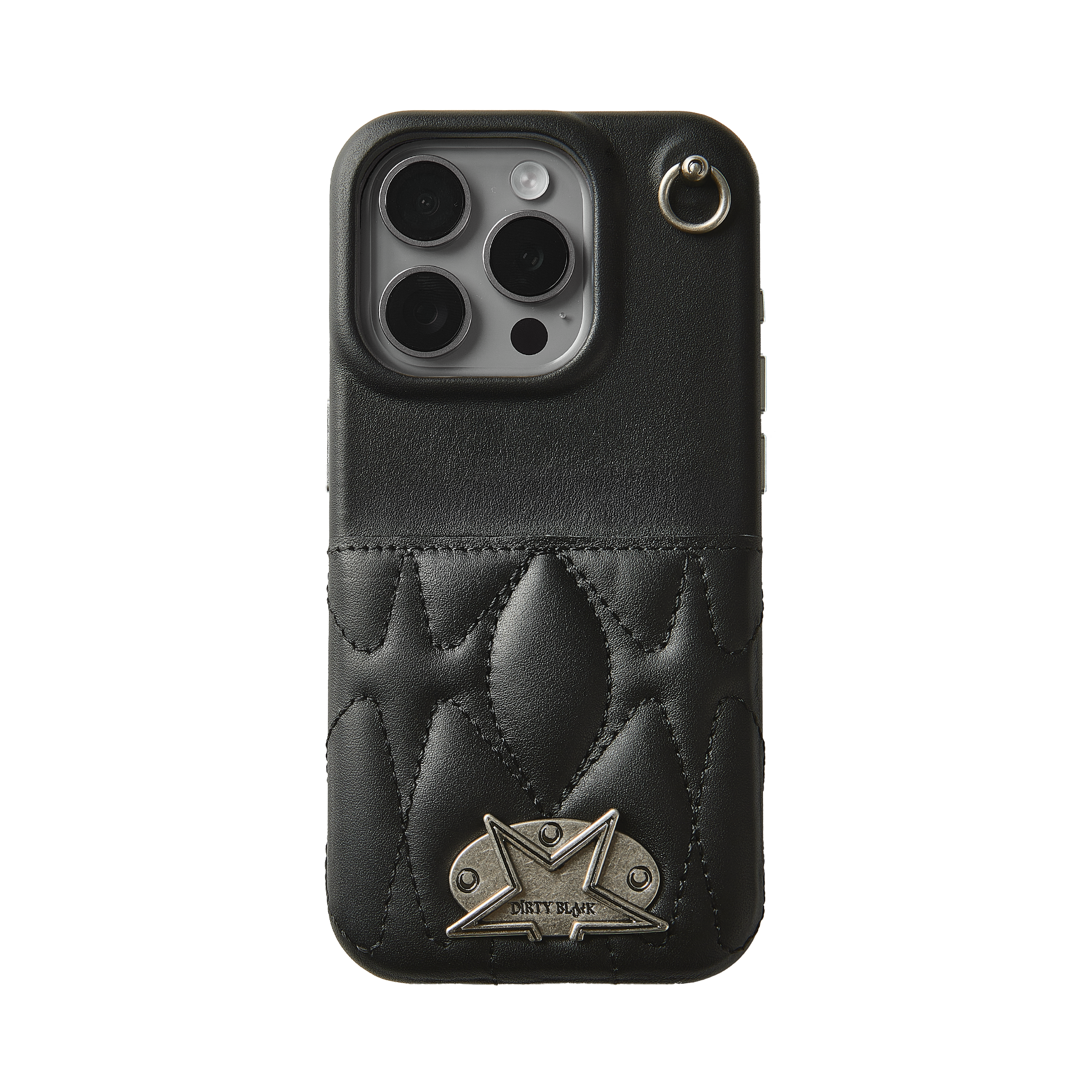 A&X card slot black leather iphone case