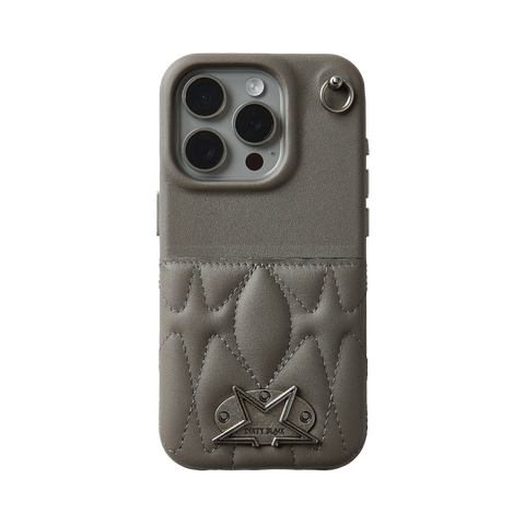 A&X graue iPhone-Hülle Nr. 002 aus Leder mit Kartensteckplatz