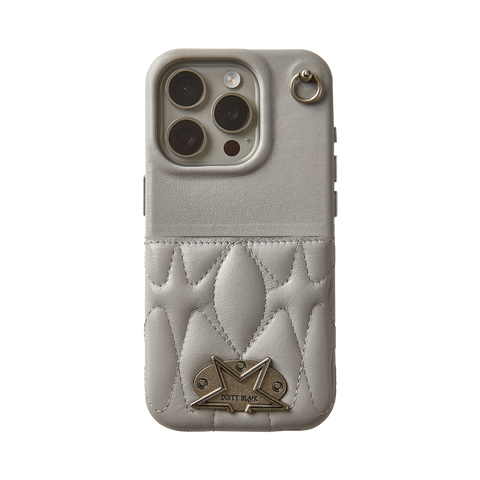 A&X graue iPhone-Hülle Nr. 001 aus Leder mit Kartensteckplatz