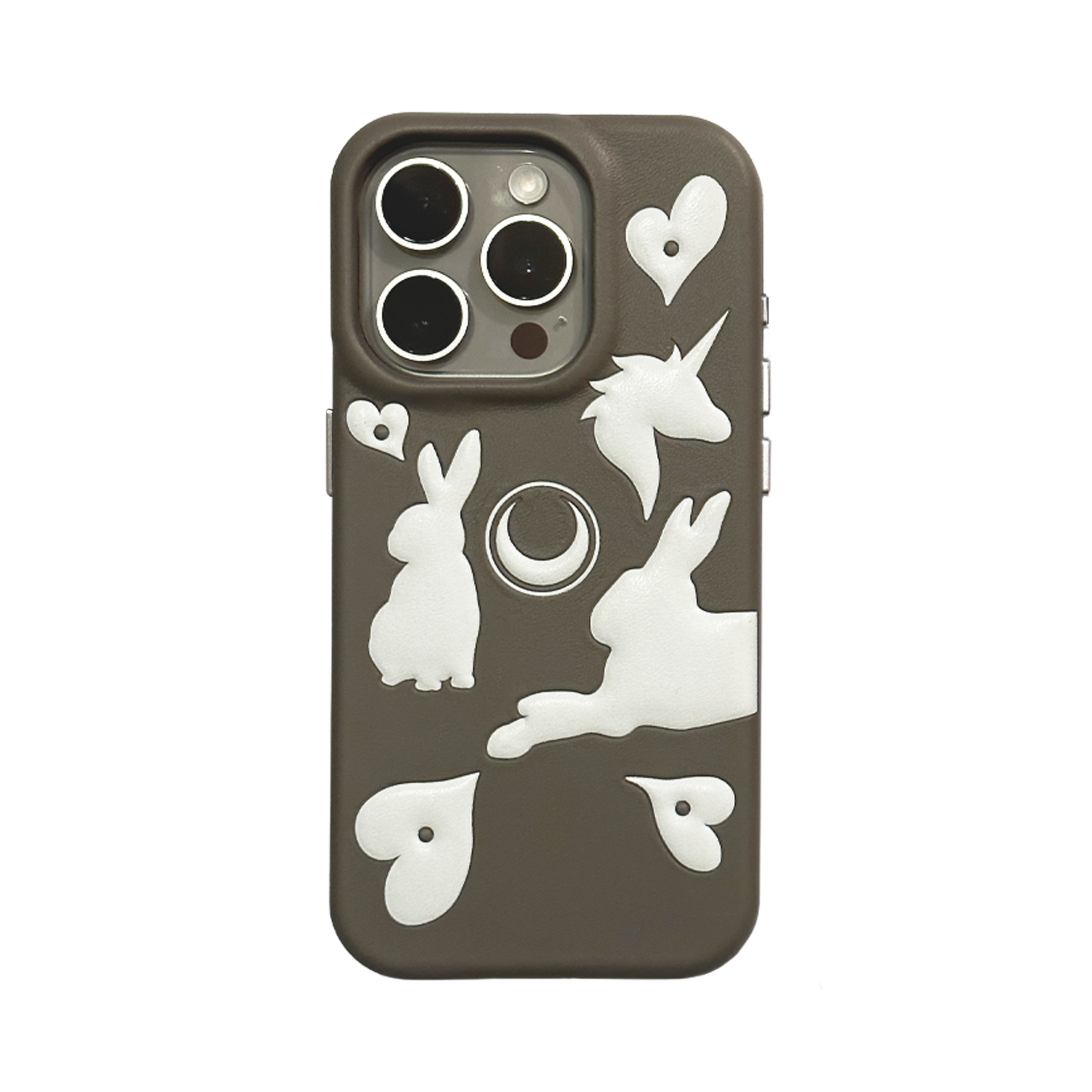 Bunicorn embossed grey no.002 leather iphone case®