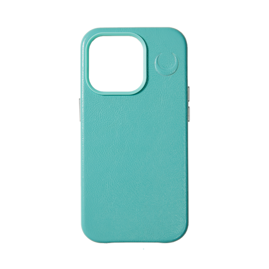 crescent magsafe turquoise leather iphone case®