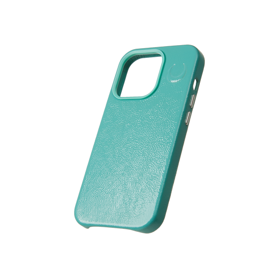 crescent magsafe turquoise leather iphone case®