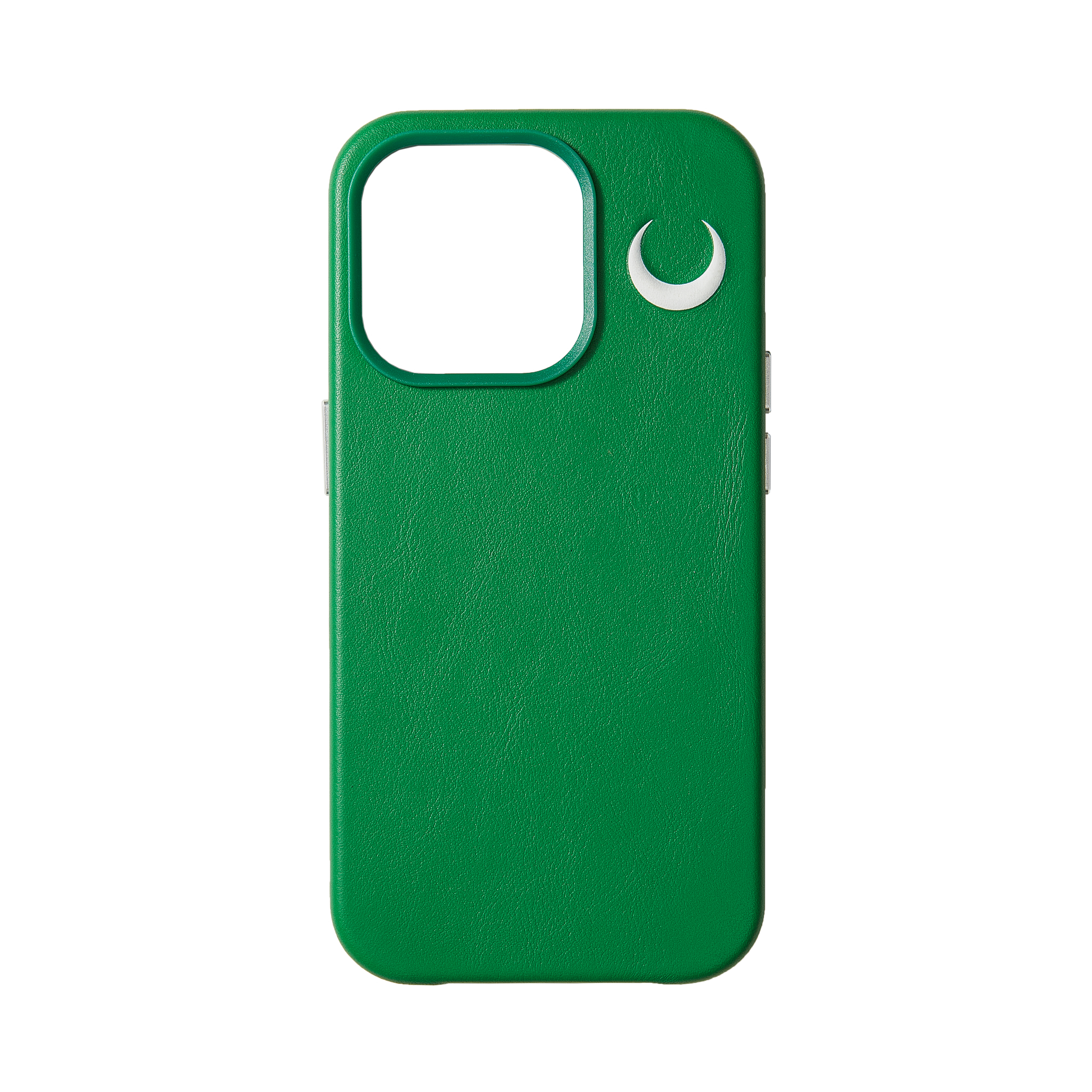 crescent magsafe green leather iphone case