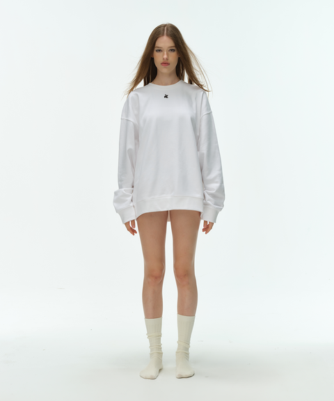 friesian logo relaxed-fit white sweatshirt