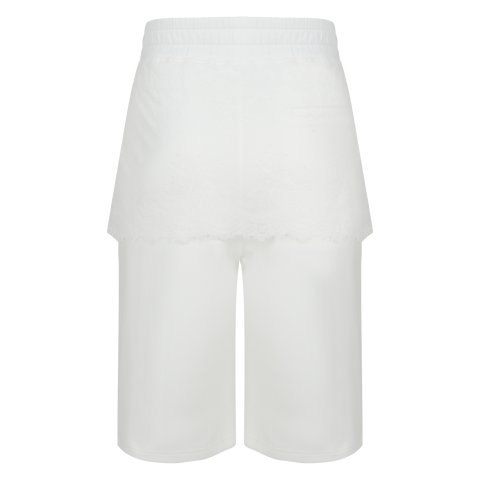 friesian logo lace detail white short pants