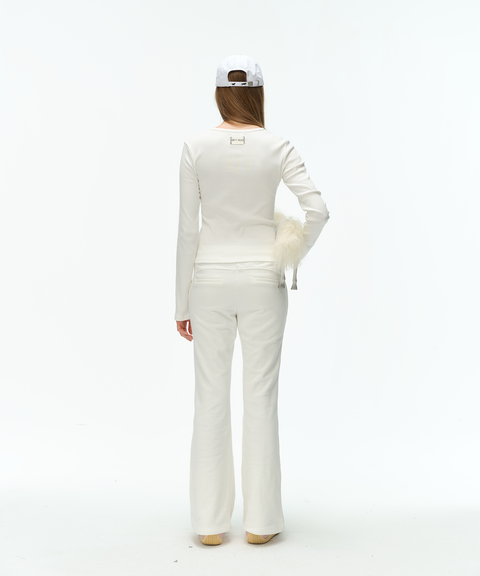 friesian logo slim-fit white long sleeve t-shirt