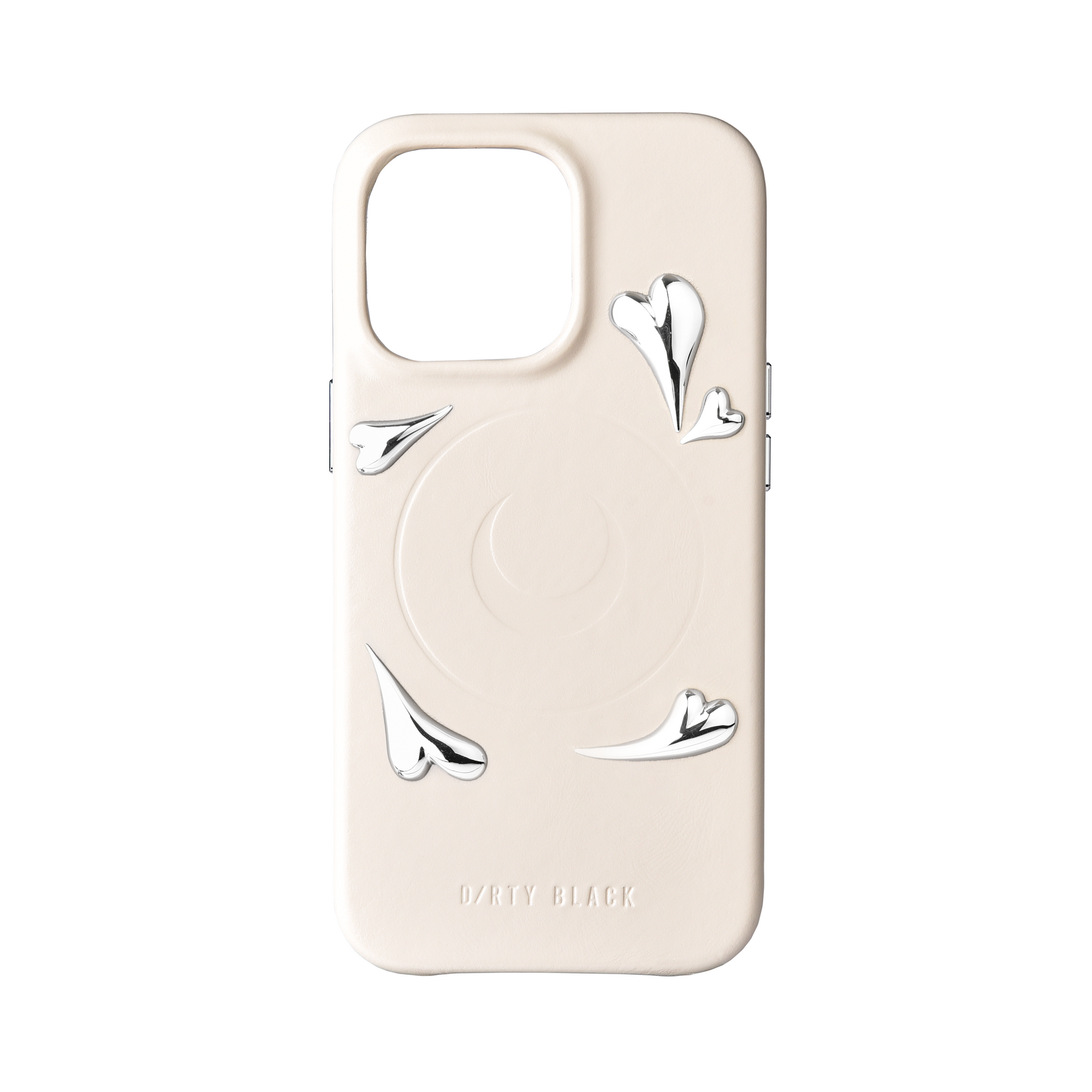 heart studs ivory leather iphone case®