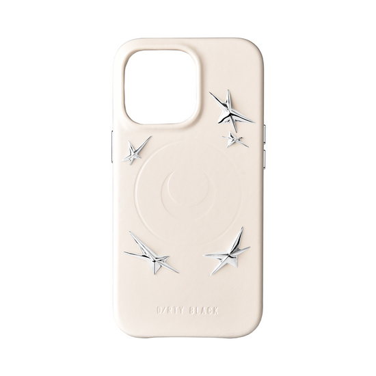 star studs ivory leather iphone case®